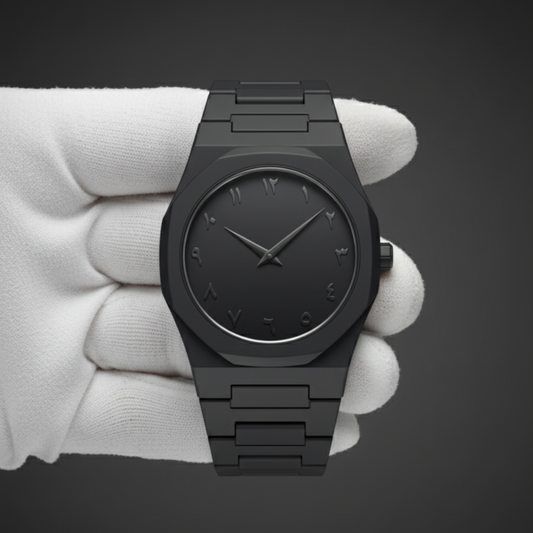 ✨ Arabic Aura – Black Luxury Watch