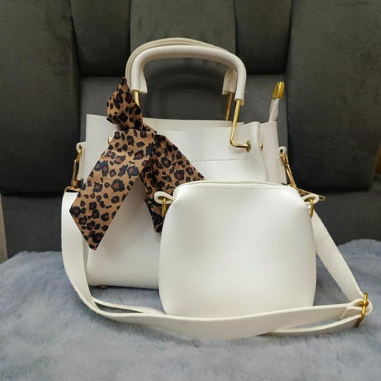 Women's PU Leather Plain Hand Bag Set