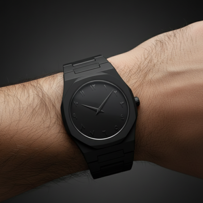 ✨ Arabic Aura – Black Luxury Watch