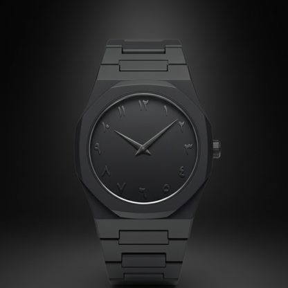 ✨ Arabic Aura – Black Luxury Watch
